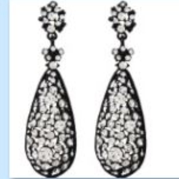 Amrita Singh Eloise Jet Black & Crystal Earring - Picture 3 of 3